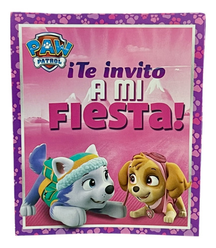 Invitación Fiesta 6 Tarjetas Sin Sobre Paw Patrol Niña