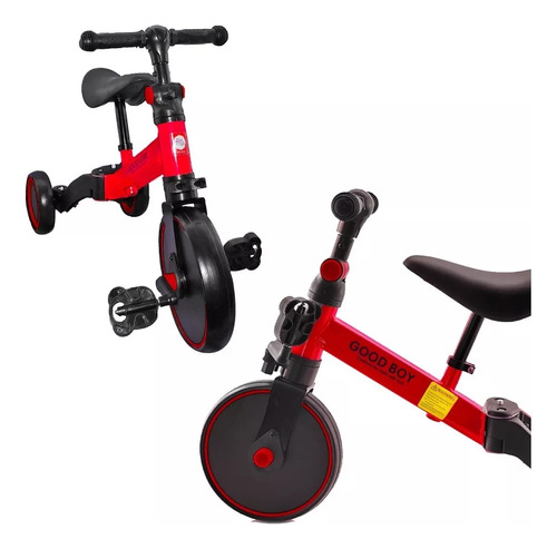 Triciclo Y Bici De Balance 2 En 1 Bmt Rojo