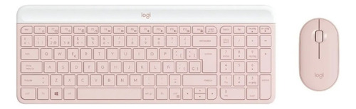 Combo Logitech Slim Teclado Y Mouse Mk470 Color Rosa Color Del Mouse Rosa Claro Color Del Teclado Rosa Claro