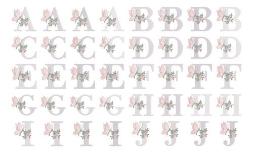 Matrices P/ Bordar Alfabeto/abc Mariposa Y Flor En 4 Medidas