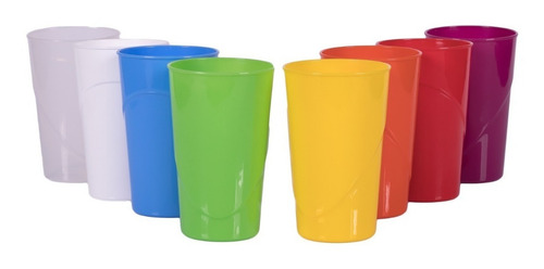Vaso Plastico Resistente Alto 473 Cc Set X 50 Unidades Color Azul