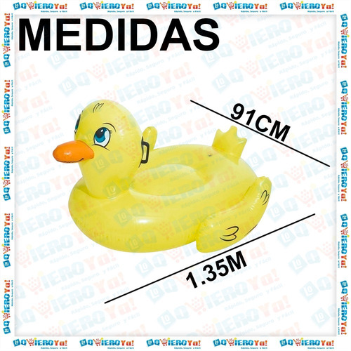 Imagen 2 de 10 de Pato Flotador Inflable Infantil Bestway 135x91 Pileta 41102