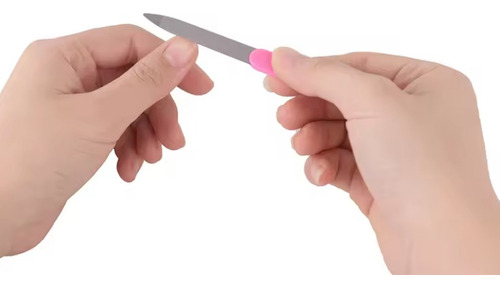 5 Limas De Uñas Metal Pakistan Effel Mango Plást Blanc 10 Cm