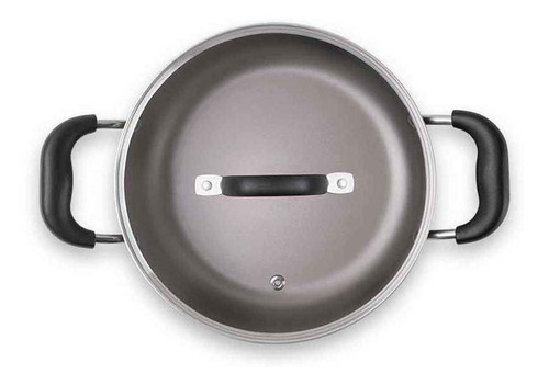 Cacerola Brinox antiadherente de aluminio con azafrán, 24 cm, color champán, color gris