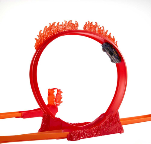 Hot Wheels Track Builder Playset Flame Stunt Pack With 16...