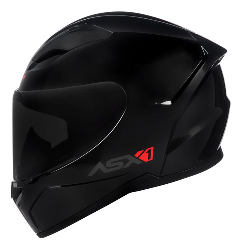 Capacete Asx City Solid Preto Brilhante + Viseira Fumê