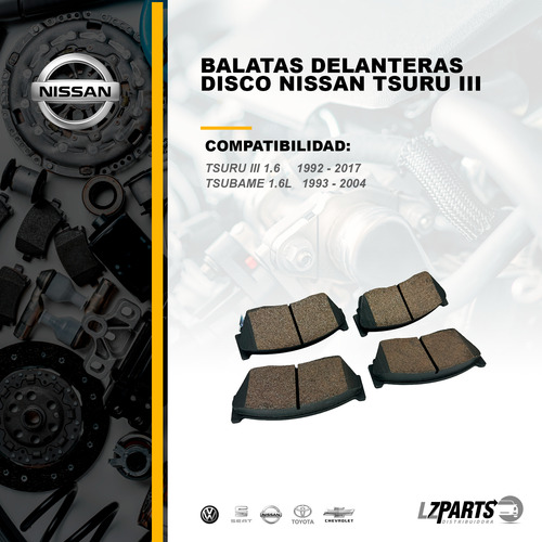 Juego Balatas Delanteras Tsuru Iii 92 - 17 Tsubame 93 - 04