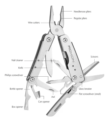 Multitool Roxon M2 14 En 1, Mini Ligero, Con Tijeras