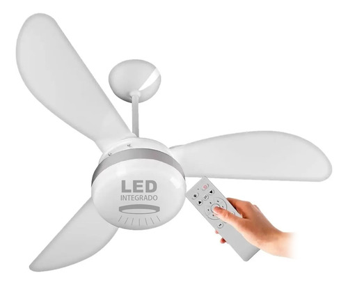 Ventilador De Teto Inverter Fênix Led 3 Pás Silver Com Controle Remoto Ventisol