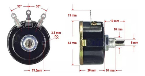 Potenciometro Riostato Alambre 5w 1 K Ohm