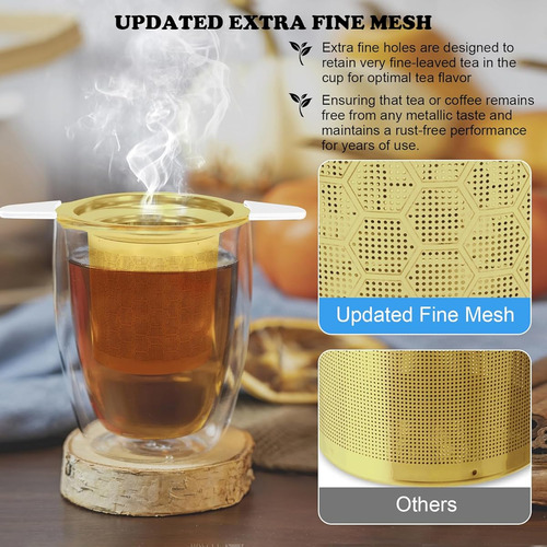 Infusor De Te De Acero Inoxidable Con Tapa De Silicona Cesta