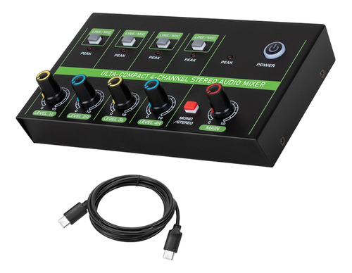 Mini Mezclador De Audio Portátil, Control De Volumen