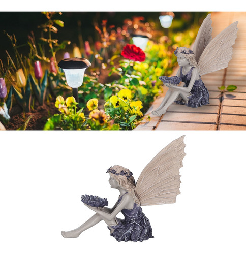 Estatua De Hada Sentada, Adorno Decorativo De Hada Con Forma