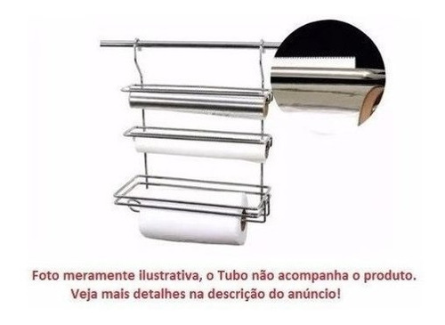 Porta Rolos Triplo Papel Toalha Uso Em Tubo Jomer 3001 Inox
