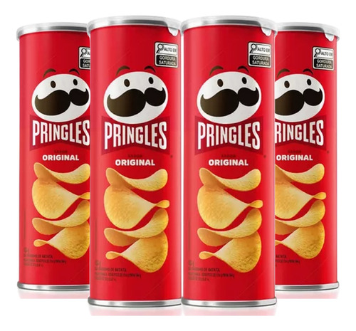 Batata Pringles Original 104g (4 Latas) Kit Original