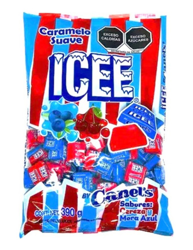 Icee Canels Caramelo Suave Sabor Cereza Y Mora Azul 390g