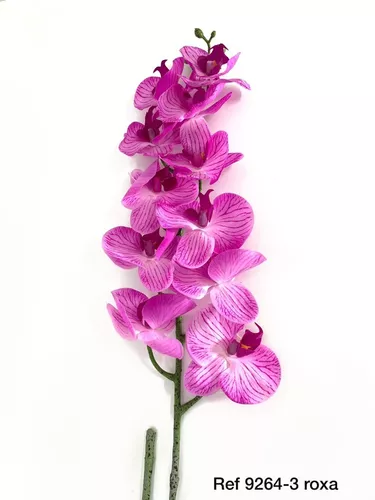 Orquídea Phalaenopsis Roxa 11 Petalas - Artificial | CASA TOP DECORAÇÕES