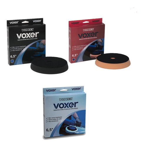 Kit Boinas Vonixx 6,5 Corte Refino Lustro Polimento Voxer
