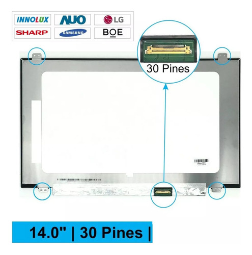 Imagen 3 de 3 de Pantalla 14.0 Silm 30 Pines Compatible Con Hp Lenovo Acer