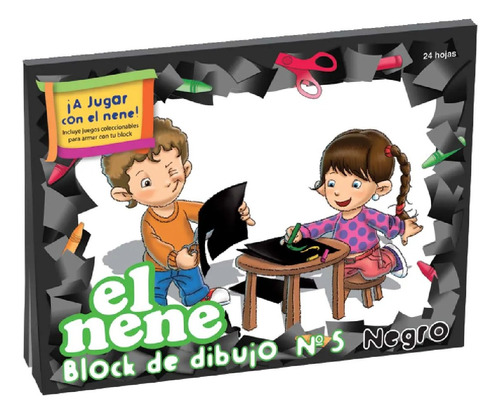 Block De Dibujo Nº5 El Nene Negro 24 Hojas Con Figus