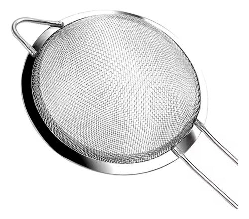 Colador Doble Malla Aro Acero Inoxidable 20 Cm Fs Plateado