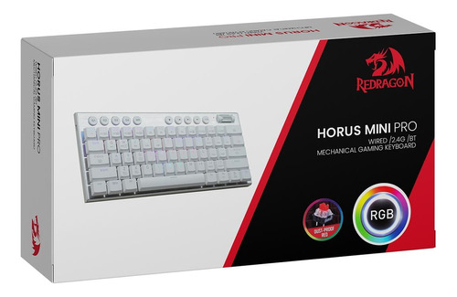 Teclado Gamer Redragon Horus Mini 60% Eng K632-pro-rgb White