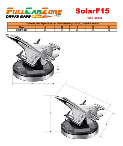 Avión Solar Aromático , Mxsfw-001, 1pza, Cromo, Plástico, Al Color cromo Fragancia Fresco