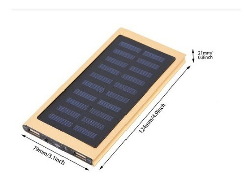 Cargador Solar 10000 Ma 2 Usb Gabinete Metalico Portatil