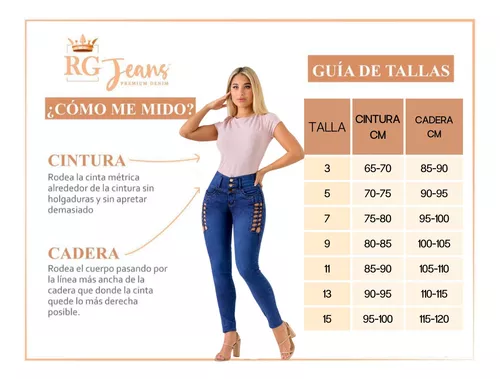 Rg Jeans Mezclilla Mujer Cargo Bolsas A Los Costados Stretch