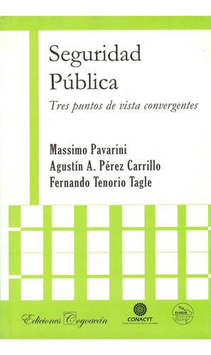 Seguridad Pública. Tres Puntos De Vista Convergentes, De M. Pavarini, A.p. Carillo Y F. Tenorio. Editorial Coyoacán, Tapa Blanda En Español, 2017