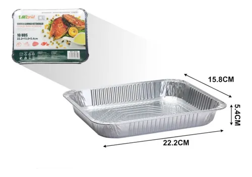 Bandeja Aluminio Restangular 10 Unidades 22,2x15,8