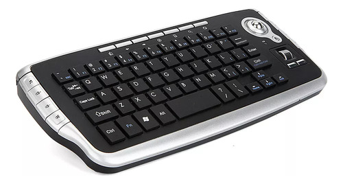 Teclado Trackball Para Pc Com Mouse Sem Fio Silver Box Scrol