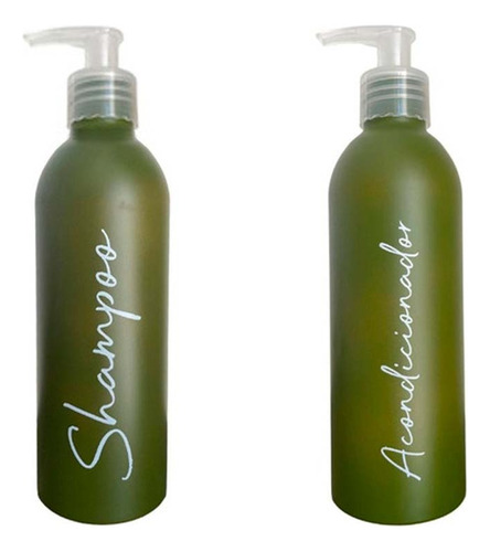 Set De Frascos Dosificador Shampoo Y Acondicionador 350cc