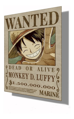 One Piece Carteles Wanted Versión Anime / Set 12 Laminas