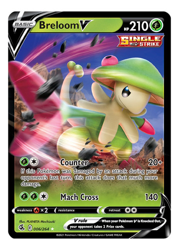 Cartas Pokemon Breloom V 006/264 s&s Fusion Strike Fst