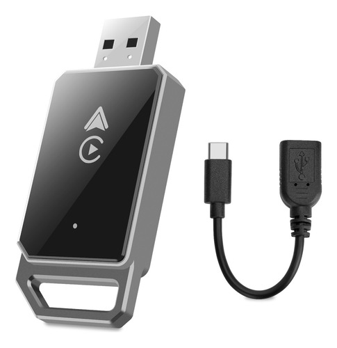 Carplay Gllai Ky4129s Android Auto Sem Fio Wi Fi Universal Adaptador suporte Bluetooth 2 em 1 Caixa Metálica Legal com Iphone Ios 10 Android 11 Cor Preto