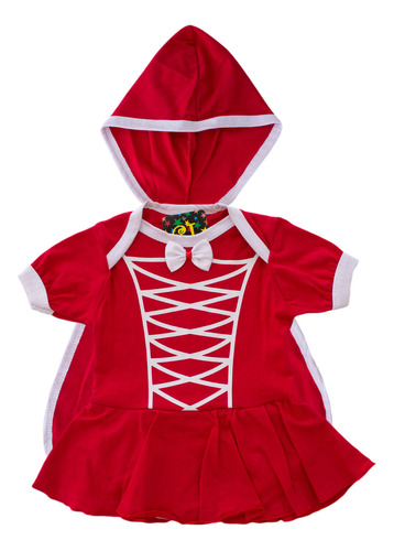 Body Saia Capuz Infantil Chapeuzinho Vermelho 0 A 12 Meses