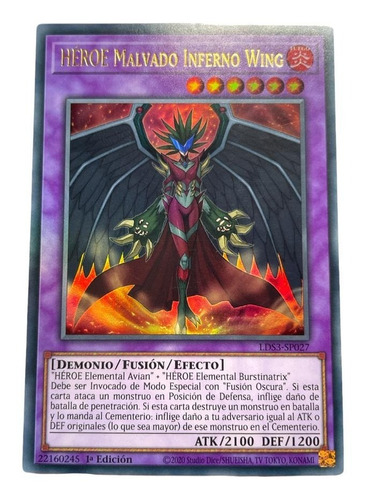 Yugioh Heroe Malvado Inferno Wing Lds3