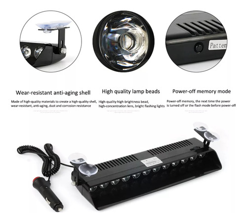 Luces Estroboscópicas Intermitentes Para Coche, 12 Led