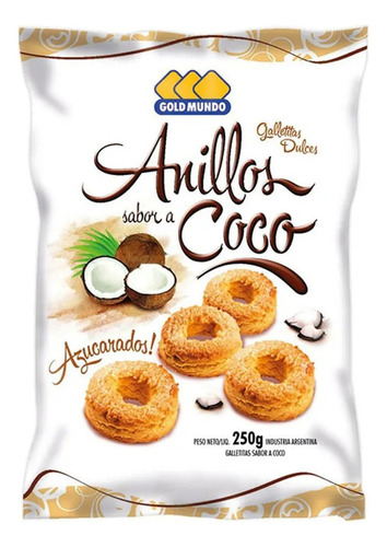 Paquete De Galletitas Anillos Con Coco Gold Mundo 250g