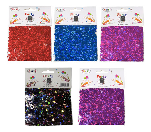 Combo X5 Packs Glitter Escamas Sirena Maquillaje Artistico 