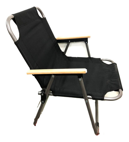 Reposera Reforzada Baja Color Negro Silla De Playa Liviana Negro