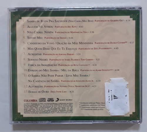 Imagem 2 de 2 de Cd D. Ivone Lara - Bodas De Ouro - Lacrado - Com Convidados