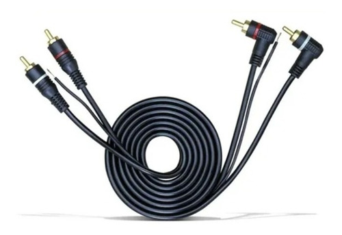 10 Cabos Rca Av Kx3 Flexível 5mm 1 Metro Preto Blindado