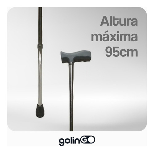 Bastón Ortopédico Ergonómico Ajustable Goma Antiderrapante Color Plateado