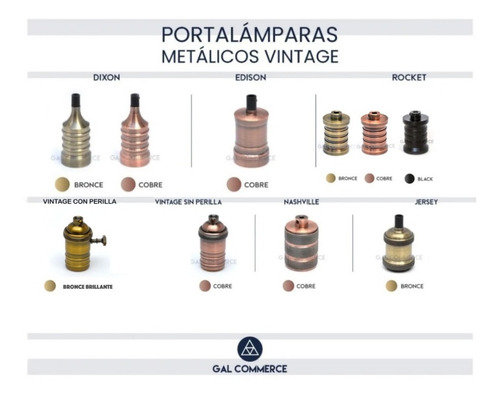 Imagen 4 de 6 de Portalampara Vintage + Lampara G125 125mm + Cable Textil 1mt