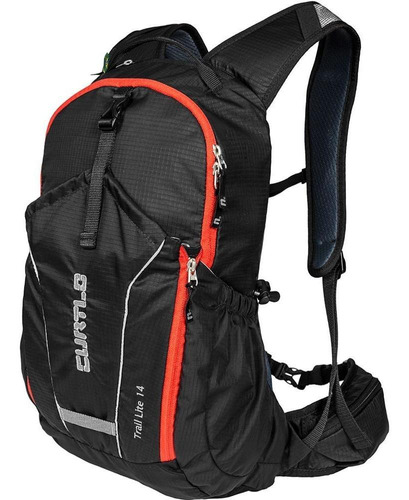 Mochila Curtlo Trail Lite - 14 Litros Preta E Laranja Cor Preto Desenho do tecido Liso