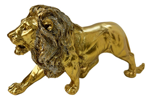 Estatuilla De Animal, Estatua De León, Oficina, Dorado