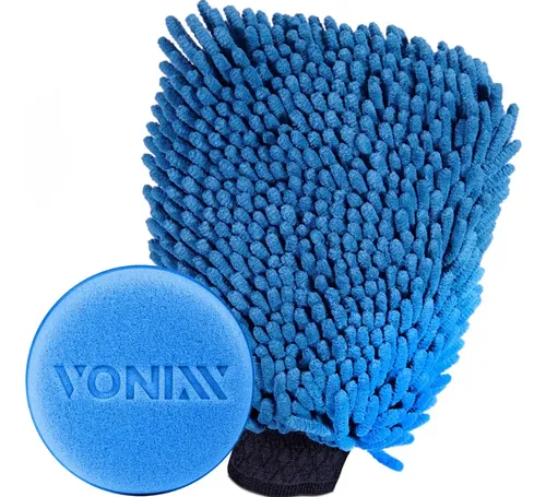 Luva Microfibra Chenile Detailer Lavagem Automotiva + Aplicador Vonixx