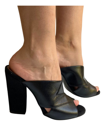 Imagen 2 de 6 de Zapatilla Mujer Felipe Rentería Sandalia Tacon Ancho 10cms